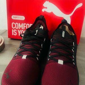 Puma Burgundy and Black Athletic Shoes